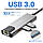Багатофункціональний USB Type-C хаб / розгалужувач Addap MH-09, концентратор 5в1: 2 x USB 3,0 + Type-C + HDMI + Ethernet 100mbps, фото 7
