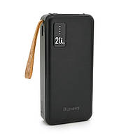 PowerBank Bunsey BY-29 20000mAh, Input:MicroUSB+Type-C, Output:2USB/Type-C, PD20W, Black от DOM-Energy