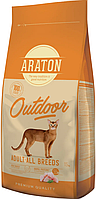 Полноценный сухой корм с курицей и индейкой для взрослых кошек ARATON OUTDOOR Adult All Breeds 15кг