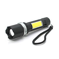 Ліхтарик ручний LATERNA M919, COB+ 3W XPE led, Zoom, 2+1 режим, корпус метал, вбудований аккум, USB кабель, от