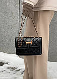 Жіноча сумка 87107 8400 крос-боді на цепочці чорна, фото 7