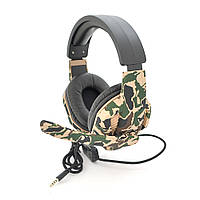 Навушники провідні Jedel GH-237, з мікрофоном і регулюванням гучності, Black / Haki, Box от DOM-Energy