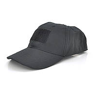 Тактична кепка з липучками для шевронів, Black от DOM-Energy