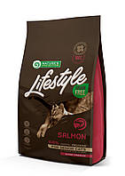 Сухой беззерновой корм для пожилых кошек с лососем Lifestyle Grain Free Salmon Senior Cat 1,5кг