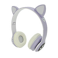 Бездротові навушники Bluetooth Cat Ear VZV-23M Led, Purple от DOM-Energy