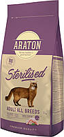Полноценный сухой корм для стерилизованных котов ARATON STERILISED Adult All Breeds 15кг