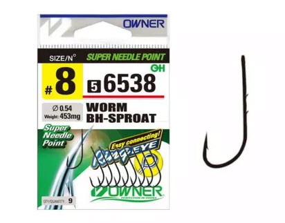 Гачки Owner (JAPAN) Worm BH-Sproat № 8