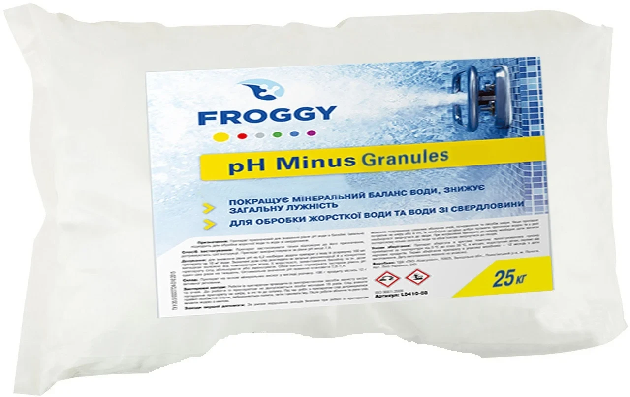 Засіб для зниження рівня PH води в басейні 25кг PH-Minus Granules FROGGY