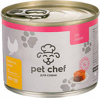 Влажный корм для щенков всех пород Pet Chef паштет мясной с курицей 200 г
