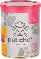 Влажный корм для котят всех пород Pet Chef паштет мясной с курицей 360 г