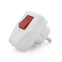 Вилка з вимикачем кутова YT-426A, 16A 250V, A105, White, Q24 от DOM-Energy