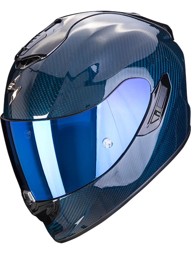 Мотошолом Scorpion Exo-1400 Evo Carbon Air Solid blue gloss, фото 1
