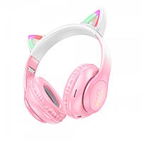 Бездротові навушники Bluetooth HOCO W42, White/Pink, Box от DOM-Energy