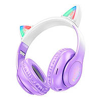 Бездротові навушники Bluetooth HOCO W42, White/Purple, Box от DOM-Energy