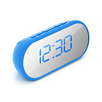 Електронний годинник VST-712Y Дзеркальний дисплей, будильник, живлення від кабелю USB, Blue от DOM-Energy