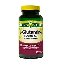 Глютамин Spring Valley L-Glutamine 500 mg 100 таблеток аминокислота