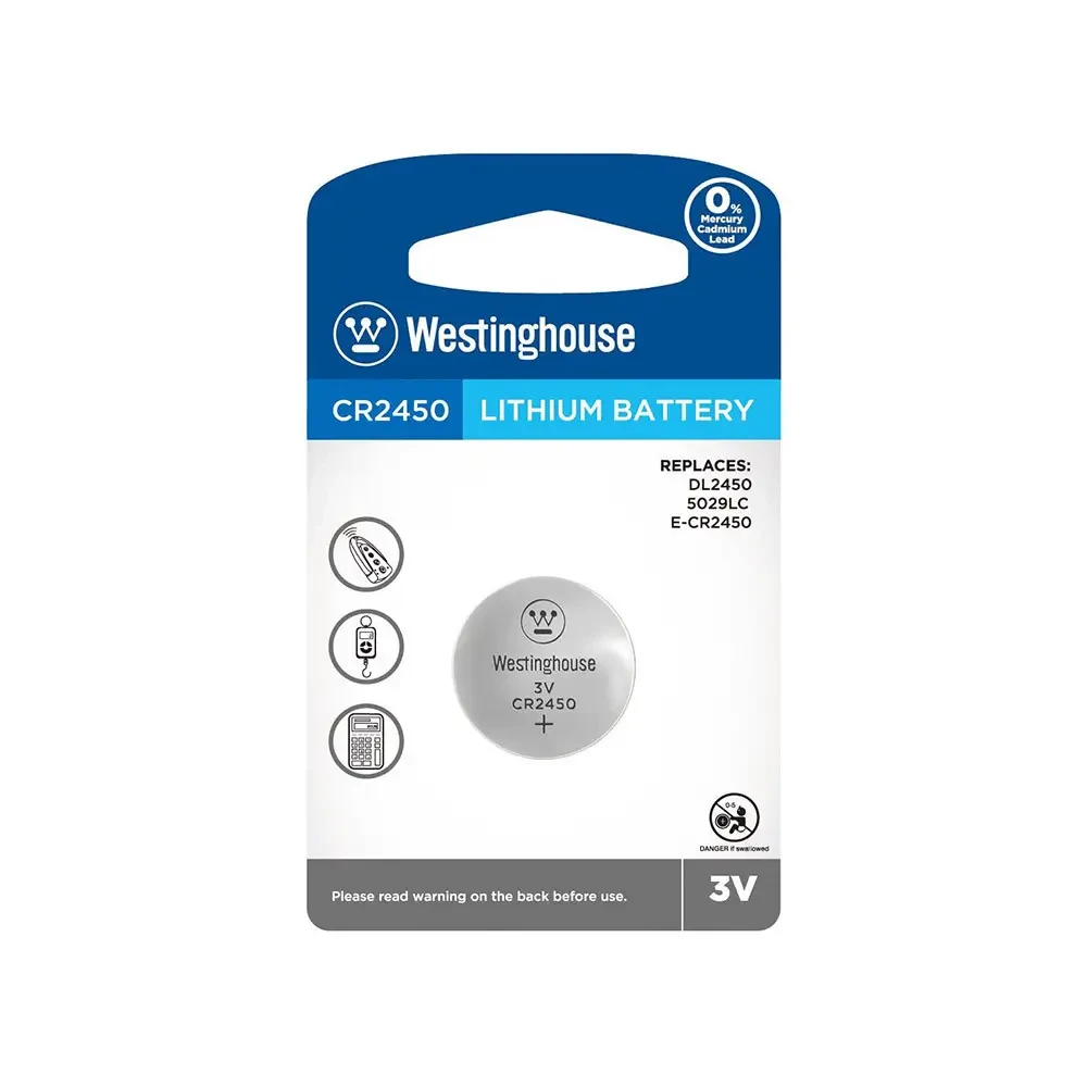 Батарейка літієва Westinghouse Lithium CR2450 1шт/уп blister