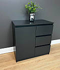 Комод Голід сірий 3 шухляди 2 полиці 75*75*37см ДСП антрацит, фото 2
