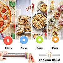Оригінальна качалка для тіста Cooking House з кільцями розкочування тіста і килимком для випікання червоний, фото 4