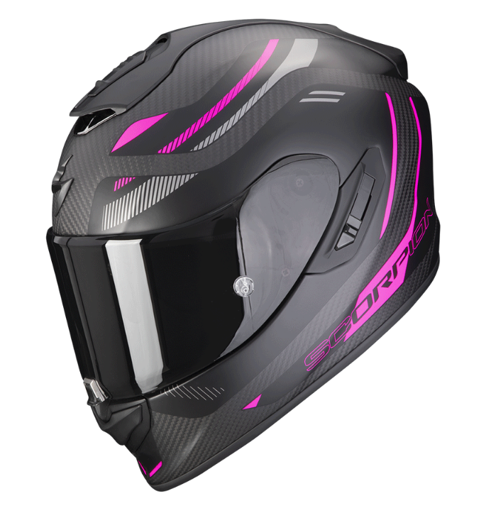Мотошолом Scorpion Exo-1400 Evo Carbon Air Kydra black pink matte