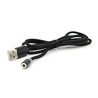 Магнітний кабель PiPo USB 2.0, 1m, 2А, тканинна оплетка, броньований, Black, OEM от DOM-Energy