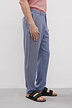 Льняні чоловічі штани Finn Flare BAS-20024-105 сині S, фото 3