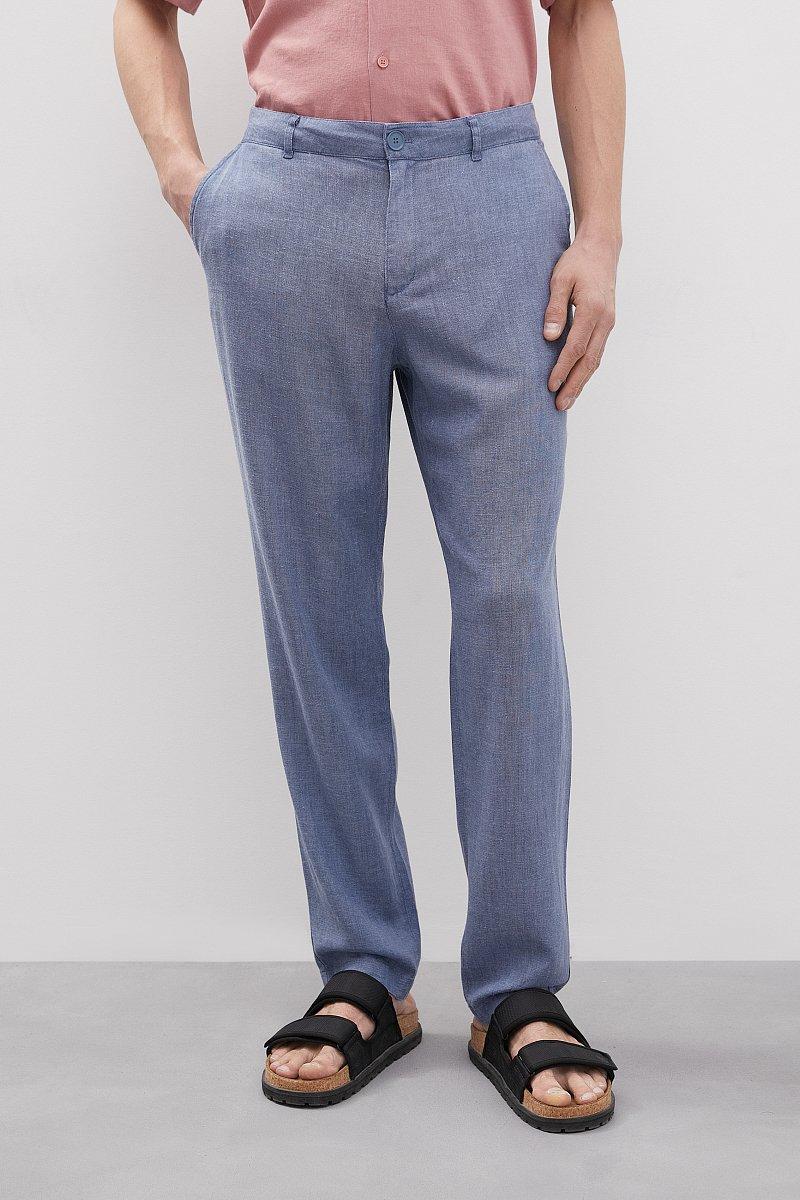 Льняні чоловічі штани Finn Flare BAS-20024-105 сині S