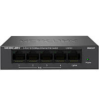 Комутатор POE 48V Mercury MS05CP 4 портів POE + 1 порт Ethernet (Uplink) 10/100 Мбіт / сек, БП в комплекті от