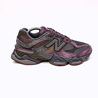 Женские кроссовки New Balance 9060 (серо-бордовые) демисезонные спортивные стильные кроссы 2566 Нью Беленс