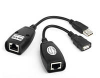 Подовжувач USB 2.0 сигналу по F / UTP до 50 метрів, RJ-45 to AM + RJ-45, Blister Q100 от DOM-Energy