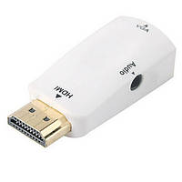 Конвертер-адаптер HDMI (тато) на VGA (мама), White, CristalBox от DOM-Energy