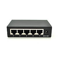 Комутатор Dinkia DS-1005P 5 портів Ethernet 10/100 Мбіт / сек, без БЖ, BOX от DOM-Energy