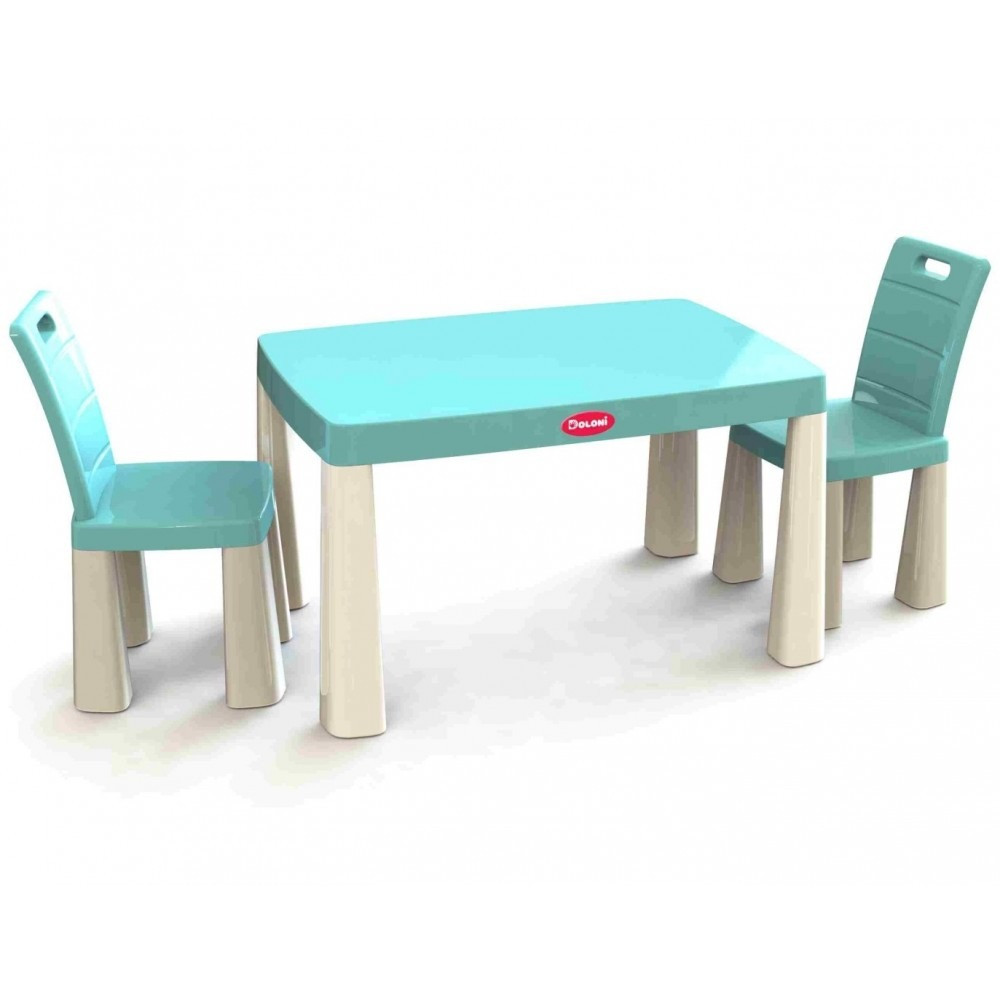 Дитячий набір стіл та 2 стільці DOLONI 04680/7 бірюзовий з білим для дітей Б2746