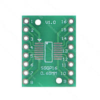 Макетна плата перехідник SO16/SSOP16 - DIP16, двостороння