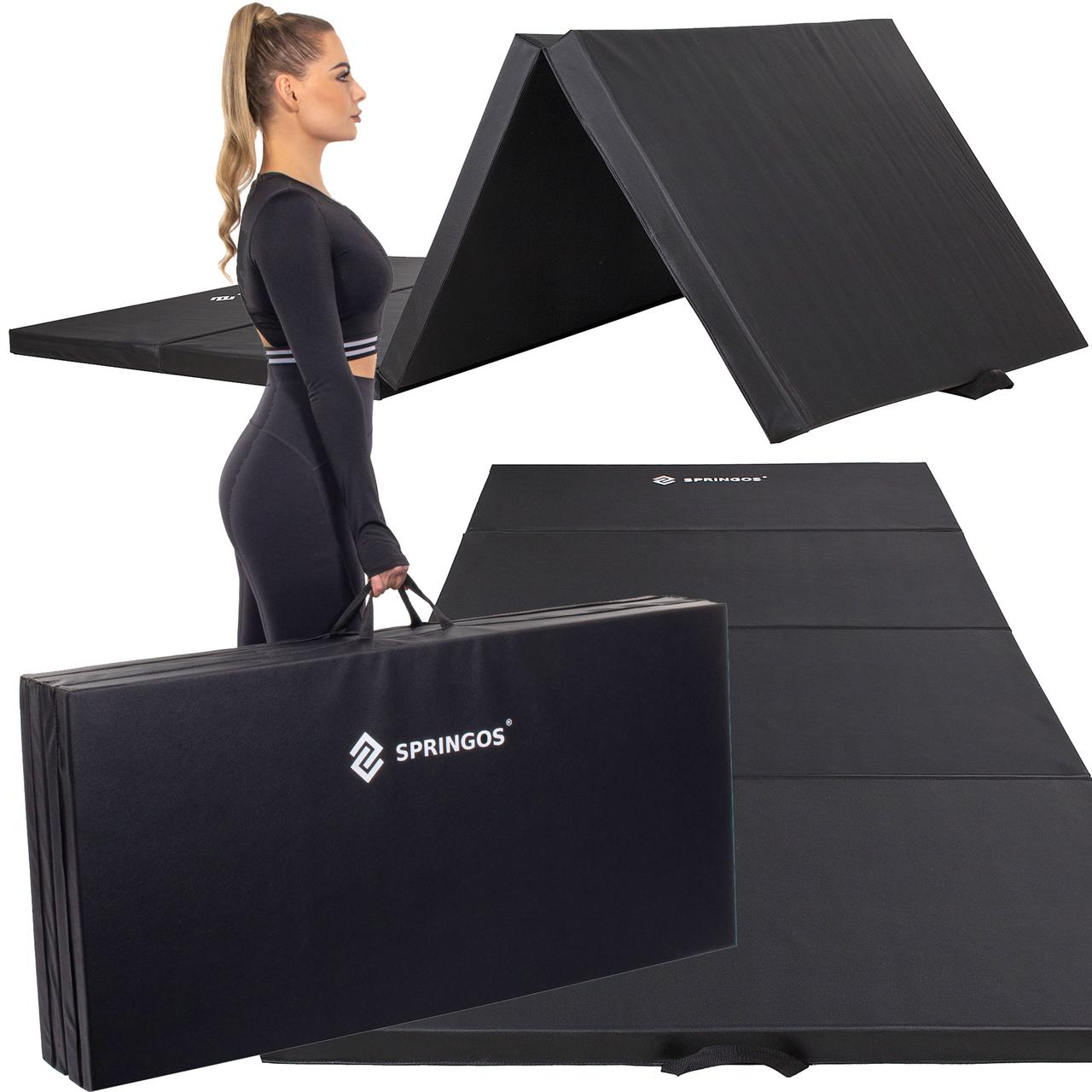 Мат гімнастичний складаний Springos 240 x 120 x 5 см FA0065 Black Poland