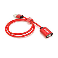 Подовжувач VEGGIEG UF2-0.5, USB 2.0 AM/AF, 0,5m, Red, Пакет от DOM-Energy