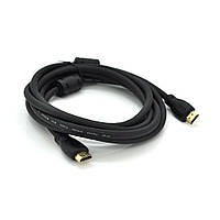 Кабель Ritar PL-HD347 HDMI-HDMI 19+1, Ultra HD 4Kx2K, 2160P, 0.8m, v2,0, OD-6.0mm, з фільтром, круглий Black,