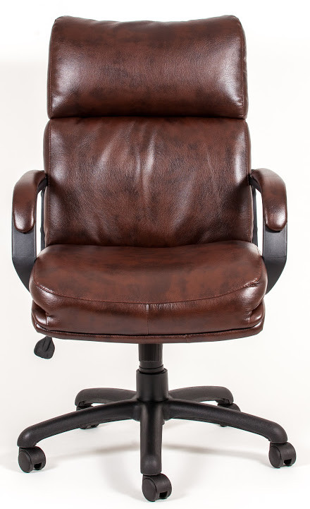Кресло офисное Дакота подлокотники пластик рич механизм Tilt кожзаменитель Титан ДК Браун (Richman ТМ) - фото 1 - id-p250381252