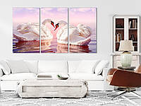 Модульная картина для интерьера, картины из частей, настенный декор для дома Лебеди 100x180 см MK30140_X