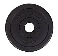 Блин диск для штанги или гантелей 1,25 кг битумный на штангу гантели А0491-1
