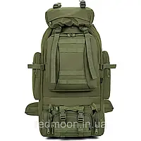 Рюкзак тактический 4в1 80л (39x22x80 см), Олива / Водонепроницаемый туристический рюкзак с подсумком