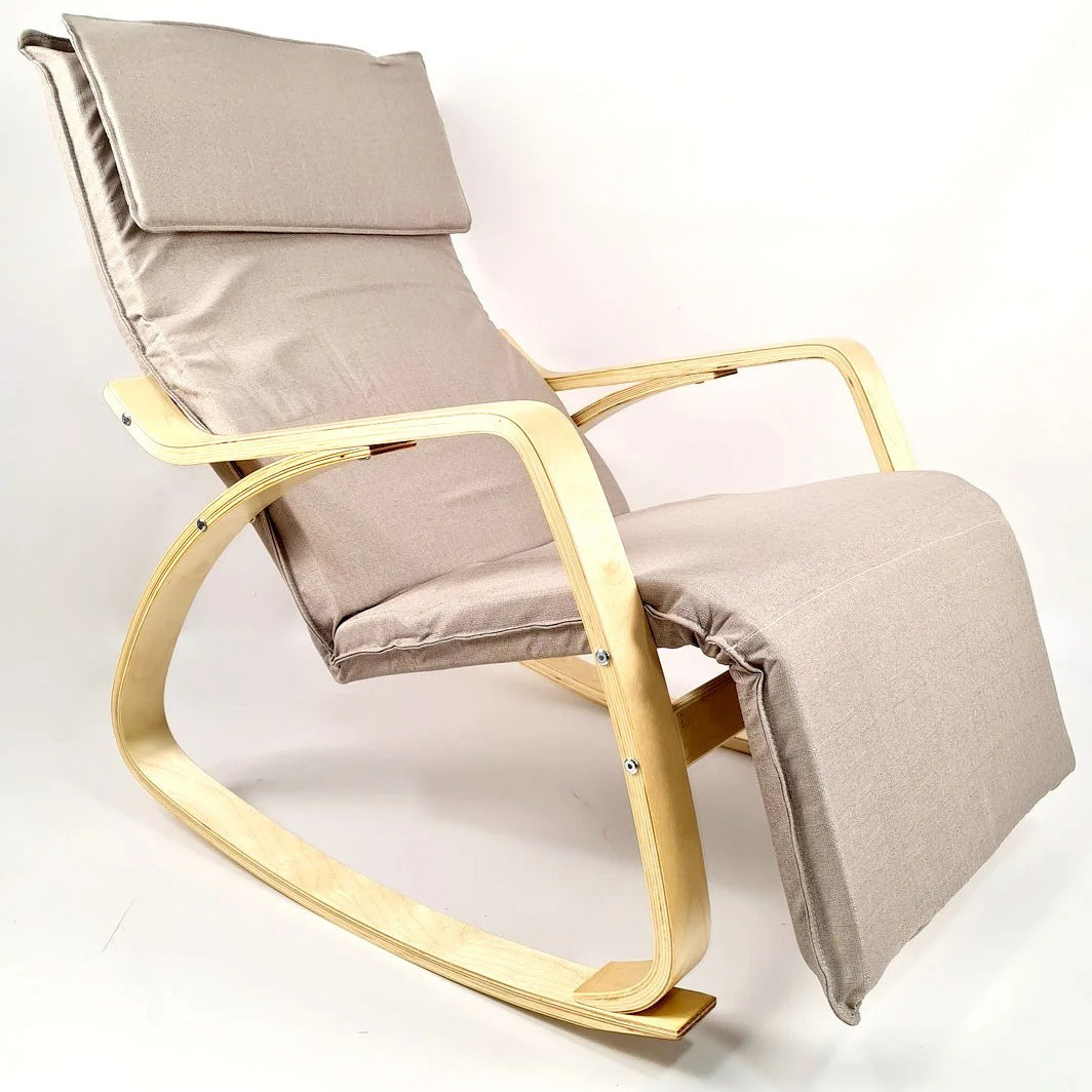 Крісло гойдалка з підставкою для ніг Avko ARC003 Natural Beige