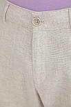 Льняні чоловічі штани Finn Flare BAS-20024-702 бежеві S, фото 5
