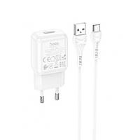 Набір СЗУ 110-240V HOCO C96A+ кабель Type-C, 1xUSB, 2.1A, кабель 1м, White, Blister от DOM-Energy