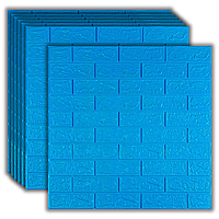 Самоклеюча 3D панель декоративна під синю цеглу 700*770*3мм, (2-3) синя 3д самоклейка на стіни! BV-0000573