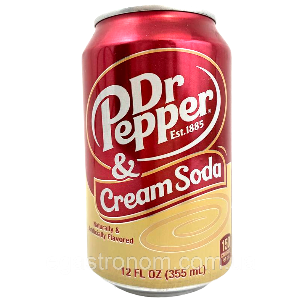 Напій газований крем сода Др. Пеппер Dr. Pepper cream soda ж/б 355ml 12шт/ящ (Код: 00-00016254), фото 1