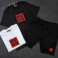 Комплект hugo boss шорты и футболка черный, Летний костюм hugo boss мужской, Летние шорты hugo boss