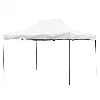 Розсувний намет-гармошка на чорному каркасі для саду 2х3 м Білий Тент для вуличної торгівлі