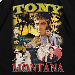 Футболка з принтом Scarface Обличчя зі шрамом - Tony Montana S Чорний, фото 3