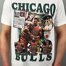 Футболка з принтом Chicago Bulls S Білий, фото 3